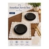 calinahome 2’li Beyaz Fırfırlı Amerikan Servis Seti Masalara Kare/Supla