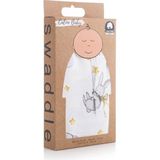 Caline Baby %100 Pamuk Premium & Hafif Müslin Bezi Örtüsü I 120x120 cm I Gri I Tavşan Desenli & 4 Adet Ağız Mendili 27x27cm
