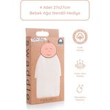 'Caline Baby %100 Pamuk Premium & Hafif Müslin Bezi Örtüsü I 120x120 cm I Krem & 4 Adet Ağız Mendili 27x27cm - 120 x 120 cm