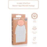 Caline Baby %100 Pamuk Premium & Hafif Müslin Bezi Örtüsü I 120x120 cm I Mint & 4 Adet Ağız Mendili 27x27cm - 120 x 120 cm