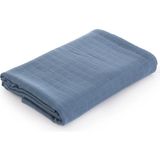Caline Baby %100 Pamuk Premium & Hafif Müslin Bezi Örtüsü I 120x120 cm I Navy & 4 Adet Ağız Mendili 27x27cm - Mavi Desenli - 120 x 120 cm