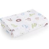Caline Baby %100 Pamuk Premium & Hafif Müslin Bezi Örtüsü I 120X120 cm I Yeşil I Sayı Desenli & 4 Adet Ağız Mendili 27X27CM - 120 x 120 cm