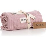 Caline Baby 4 Kat Müslin Battaniye 120X120 cm - Pembe - 120 x 120 cm - Çok Renkli