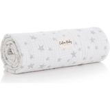 Caline Baby 4 Katlı Premium %100 Pamuk Jakarlı Müslin Battaniye| 110x110 cm | Mint Yıldız Desenli - Açık Yeşil