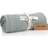 Caline Baby 4 Katlı Premium %100 Pamuk Müslin Battaniye| 120x120 cm | Buzdağı Yeşili - Açık Yeşil