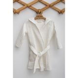 Caline Baby 4 Katlı Premium %100 Pamuk Rahat Bebek Bornozu| 5-6 Yaş | Beyaz - 5 - 6 Yaş