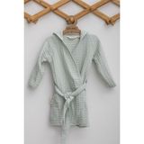 Caline Baby 4 Katlı Premium %100 Pamuk Rahat Bebek Bornozu| 5-6 Yaş | Mint - 5 - 6 Yaş
