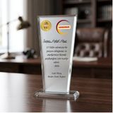 Çalışana Teşekkür ve Personel Sadakat Plaketi - Logolu Kristal Cam Ödül