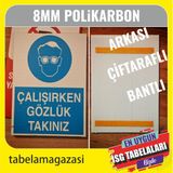 Çalışırken Gözlük Takınız İş Güvenlik Levhası A3 30x40 cm
