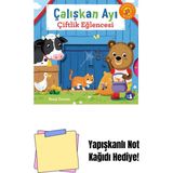 Çalışkan Ayı - Çiftlik Eğlencesi (Ciltli - Hareketli Kitap) + Yapışkanlı Not Kağıdı