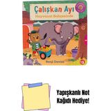 Çalışkan Ayı - Hayvanat Bahçesinde (Ciltli - Hareketli Kitap) + Yapışkanlı Not Kağıdı