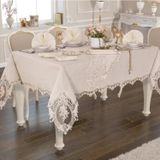 Çalışkan Çeyiz Evi 26 Parça Fransız Dantelli Yemek Takımı - Lüx 26 Parça Linen Fransız Dantelli Yemek Takımı