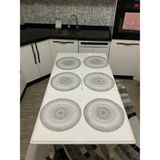 Çalışkan Çeyiz Evi 6'lı Supla Takımı 6'lı Amerikan Servis 6 Parça Supla Seti - 37 x 37 cm - Gri