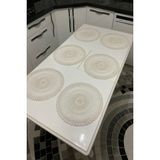 Çalışkan Çeyiz Evi 6lı Supla Takımı 6'lı Amerikan Servis 6 Parça Supla Seti - 37 x 37 cm - Krem