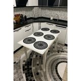 Çalışkan Çeyiz Evi 6'lı Supla Takımı 6'lı Amerikan Servis 6 Parça Supla Seti - 37 x 37 cm - Siyah