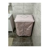 Çalışkan Çeyiz Evi Modern Lüx Simli Çamaşır Makinesi Örtüsü Pudra Makine Örtüsü