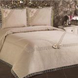 Çalışkan Çeyiz Evi Naime Pike Takımı Ve Yatak Örtüsü - Kapitone Güpürlü Pike Takımı Yatak Örtüsü Çift Kişilik 225X250