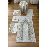 Çalışkan Çeyiz Evi Şaseli Kadife Seccade Takımı 7 Parça - Çeyizlik Lüks Kadife 7'Li Seccade Seti