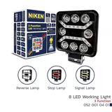 Çalışma Lambası Kamyon İş Makinesi Atv Pro 8 Led 3 Fonksiyon Kare