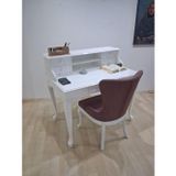 Çalışma Masa Sandalye 90659 Model Parlak Beyaz Lake Boyalı Masa Gökyüzü Sandalye