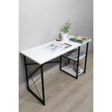 Çalışma Masası 2 Raflı Metal Bilgisayar Laptop Masası Ofis Ders Masası Beyaz - Y: 73 cm D: 50 cm G: 120 cm