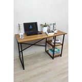 Çalışma Masası 2 Raflı Metal Bilgisayar Laptop Masası Ofis Ders Masası Ceviz - Y: 73 cm D: 50 cm G: 120 cm