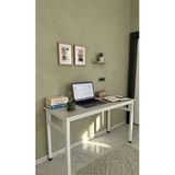 Çalışma Masası Beyaz 140X60 Çalışma Masası, Bilgisayar Masası, Ofis Masası, Metal Ayaklı