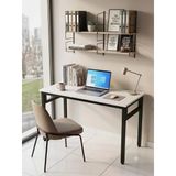 Çalışma Masası Beyaz/Siyah 120X60 Çalışma Masası, Bilgisayar Masası, Ofis Masası, Metal Ayaklı