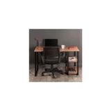 Çalışma Masası Çam 2 Raflı Metal Bilgisayar Laptop Masası Çalışma Ofis Masası 60*120 cm - Kahverengi