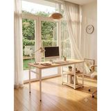 Çalışma Masası Çam/Beyaz 140X60 Çalışma Masası, Bilgisayar Masası, Ofis Masası, Metal Ayaklı 2 Raflı