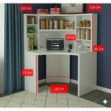 Çalışma Masası Köşeler İçin 1. Sınıf Mdf - 110*165 - Beyaz