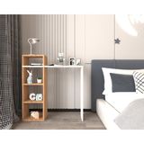 Çalışma Masası Raf- Kitaplık Çok Amaçlı Masa - 50,4*78,6*40 - Atlantik Çam - Beyaz