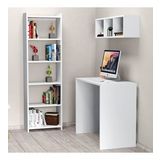 Çalışma Masası Raflı Kitaplıklı Beyaz - CLM0301