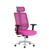 Calitte Spark Ofis Sandalyesi Baş Destekli Fileli Sırt Ergonomik Çalışma Koltuğu (Pembe)