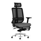 Calitte Spark SX Ofis Sandalyesi Ayak Uzatmalı Fileli Sırt Ergonomik Çalışma Koltuğu (Siyah-Krom)