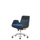 Calitte Storm Ofis Sandalyesi Krom Ayaklı Ergonomik Çalışma Koltuğu Dayanıklı Kumaş (Lacivert)