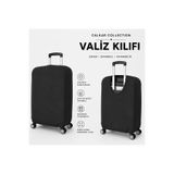 CALKARCOLLECTION Baskısız Siyah Valiz Kılıfı Bavul Koruyucu