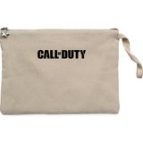 Call Of Duty Black Text Krem Clutch Astarlı Cüzdan / El Çantası - 25x18cm