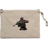 Call Of Duty Fighter Krem Clutch Astarlı Cüzdan / El Çantası - 25x18cm