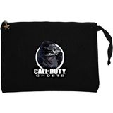 Call Of Duty Ghosts Text Siyah Clutch Astarlı Cüzdan / El Çantası - 25x18cm