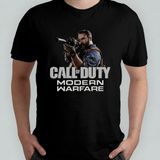 Call Of Duty Modern Warfare Unisex %100 Pamuklu Bisiklet Yaka T-Shirt Model 2 - Siyah - XL