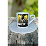 Call Of Duty Oyun Baskılı Türk Kahvesi Fincanı Tabaklı Kişiye Özel Model 3