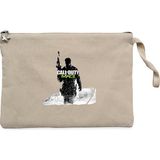 Call Of Duty Silhouette M3 Krem Clutch Astarlı Cüzdan / El Çantası - 25x18cm