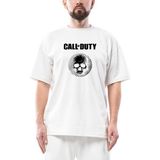 Call Of Duty Skull Oversize Beyaz Tişört - XL