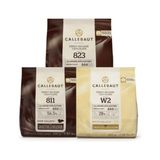 Callebaut 3lü Bitter-Sütlü-Beyaz 400 gr Çikolata Pul Formu ile Pastacılar İçin Mükemmel Seçim