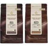 Callebaut Bitter Çikolata Paketi %54.5 Kakao Oranı 2 x 1 kg Kolay Kullanım İçin Pul Formu