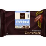 Callei Chocolate Bitter Konfiseri Kokolin Blok 2,5 kg – Pasta, Tatlı ve Profesyonel Çikolata Kaplama Için Yoğun Aromalı Bitter Kokolin