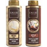 Callei Chocolate Callei 2’li Set Sütlü & Beyaz Waffle & Pancake Sosu 300 gr Glikoz Şurubu ve Palm Yağı İçermez