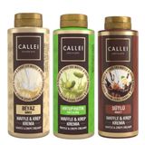Callei Chocolate Waffle & Pancake Sosu 3'lü Set, Sütlü, Beyaz, Antep Fıstıklı, 3 x 300 g