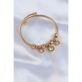 callerrons accessories 316L Çelik Gold Renk Zirkon Taşlı Cartier Model Charm Bileklik - EBJ240613W24947